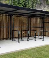 cycle shelter with e-bike cycle parking