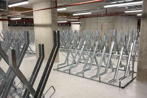 semi vertical cycle rack