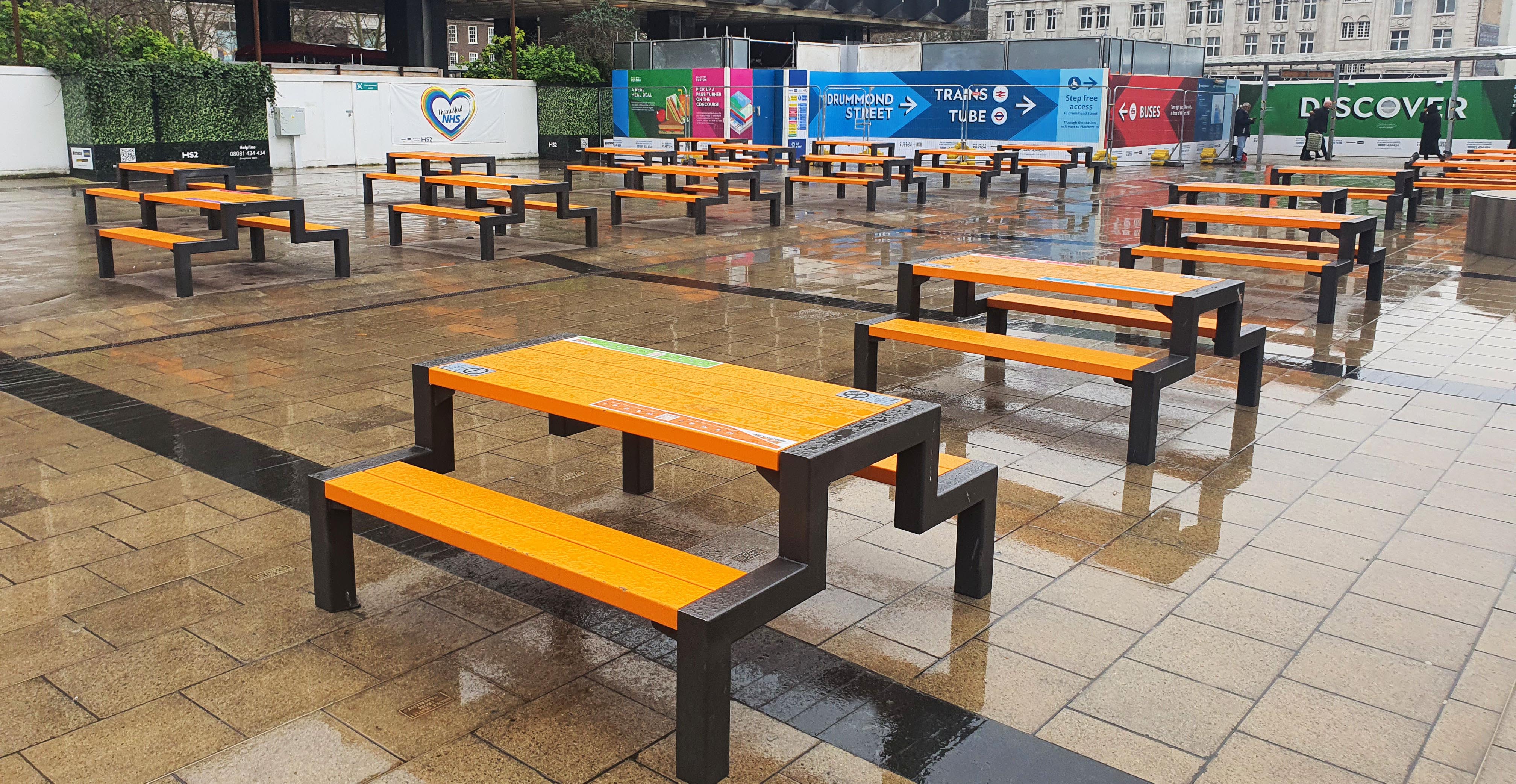 Euston Station Picnic Tables