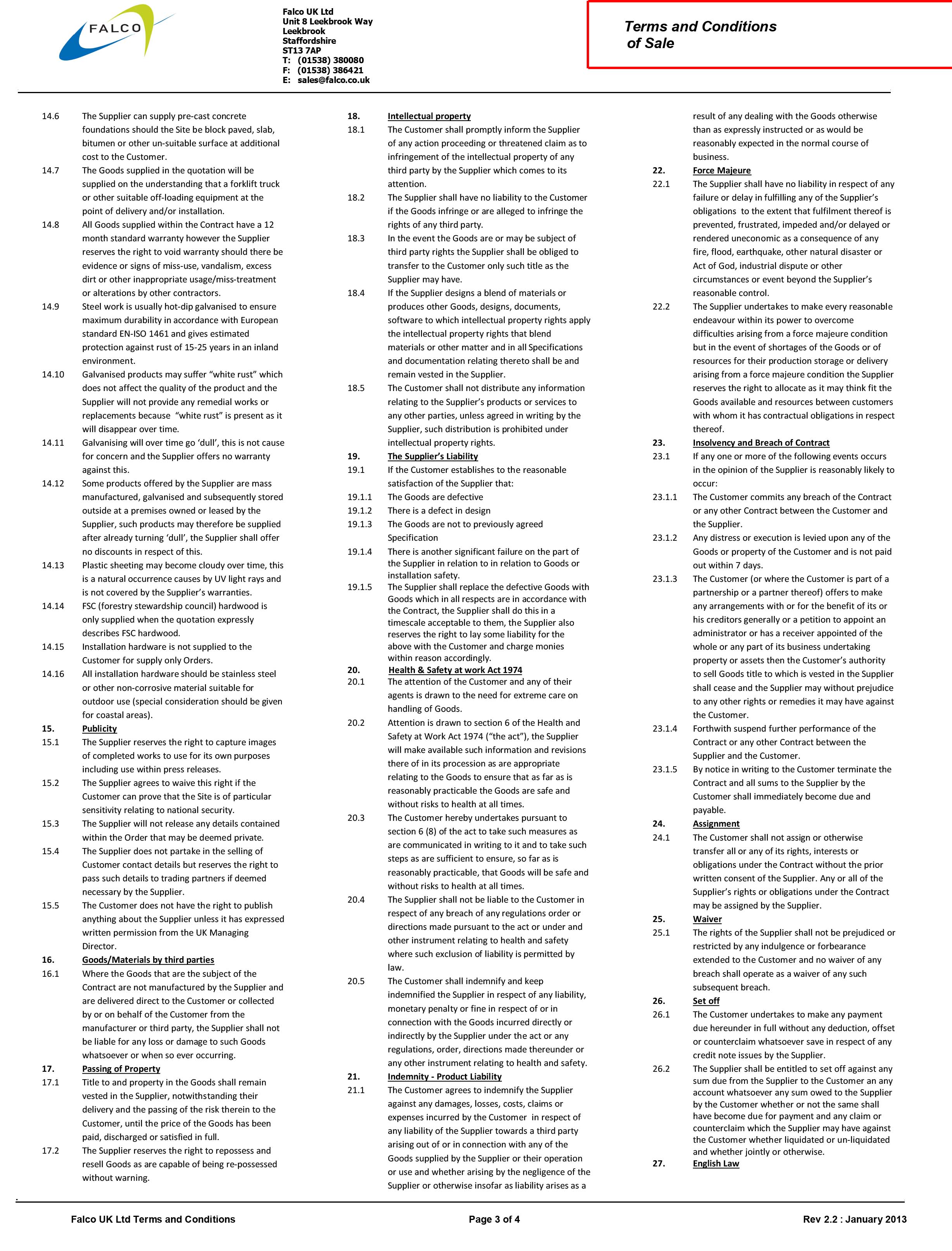 Falco Terms & Conditions Page 3