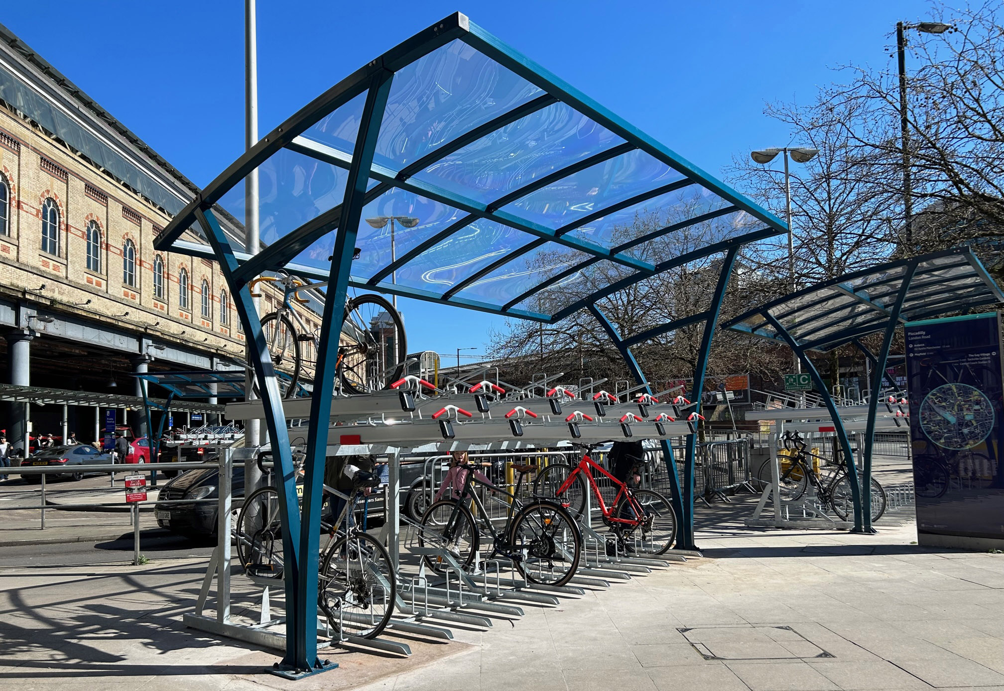 Manchester Piccadilly Cycle Parking Two-Tier Cycle Racks