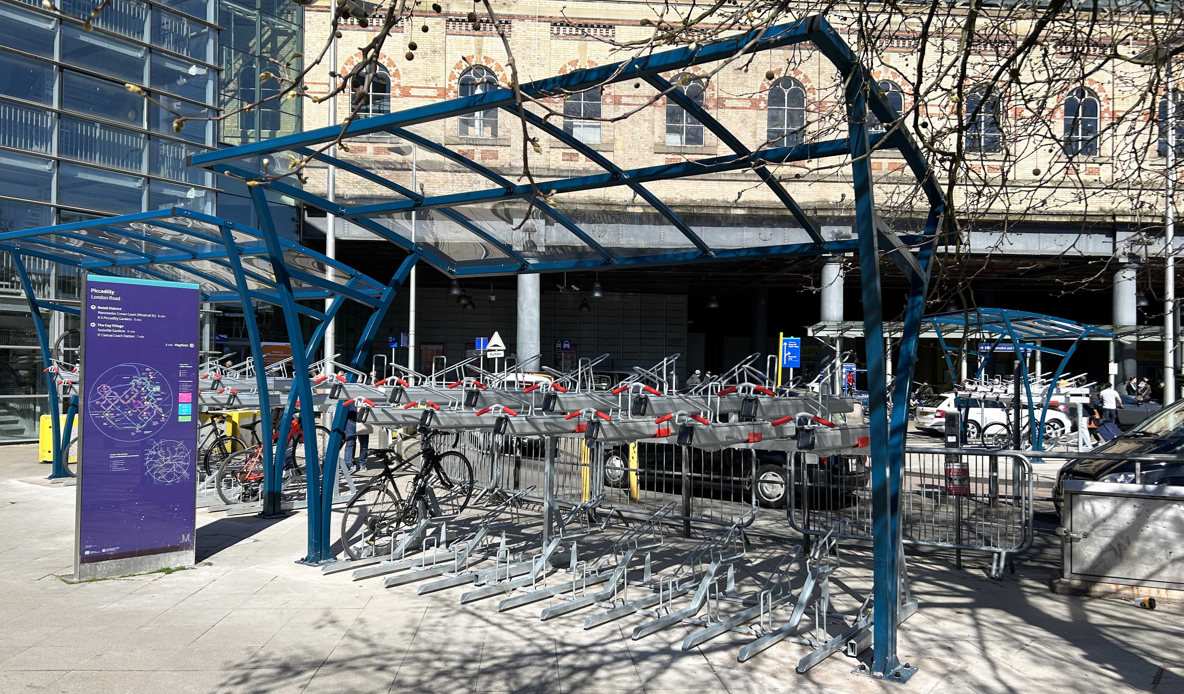 Manchester Piccadilly Cycle Parking Two-Tier Cycle Racks