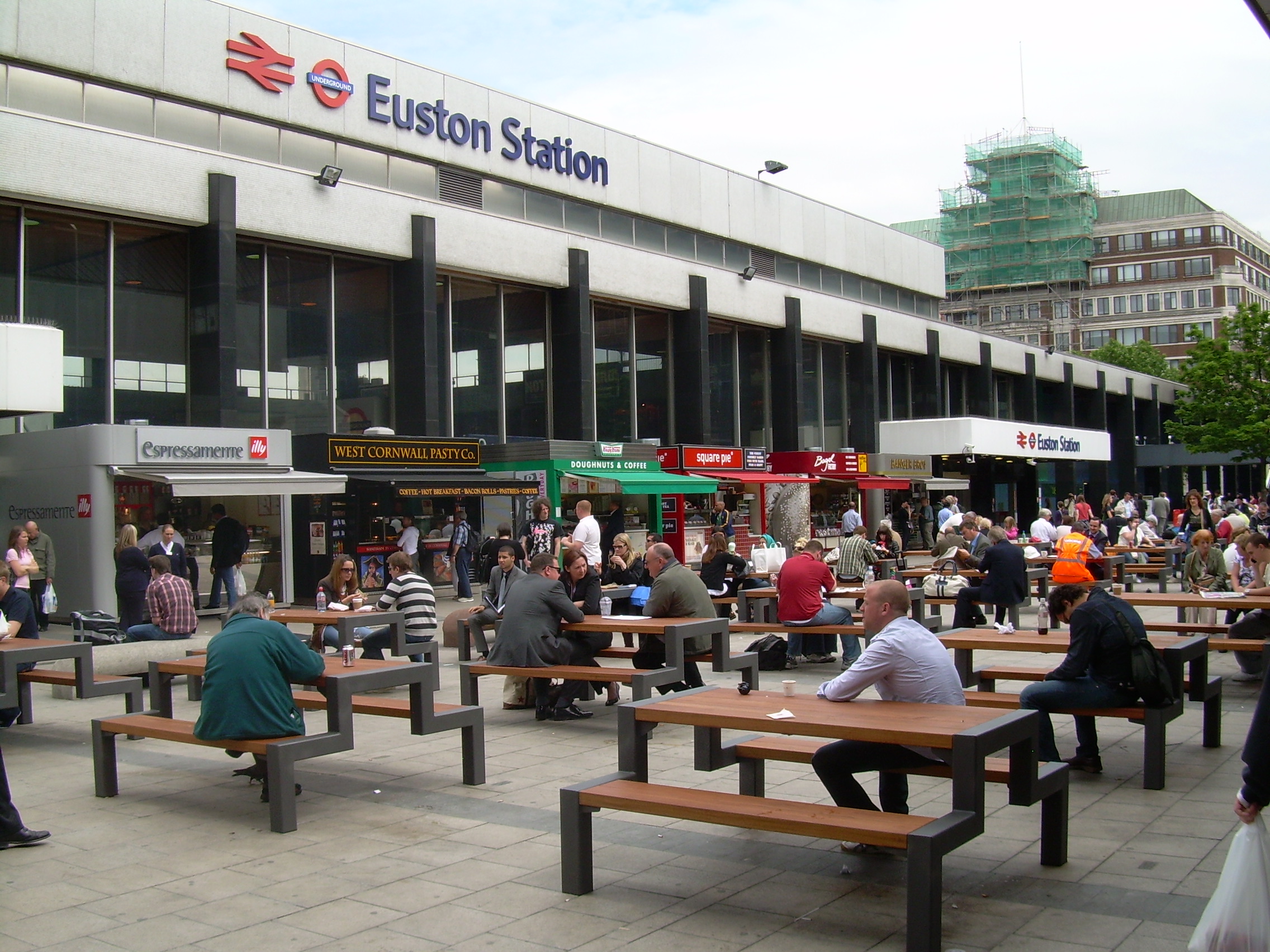 FalcoBloc Picnic Tables at Euston Station