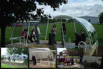 Smoking shelters at regional offices at Orange Mobiles