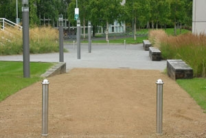 Bike shelter and bollards for UCD