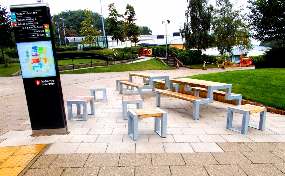Co-ordinated Street Furniture for Middlesex University!