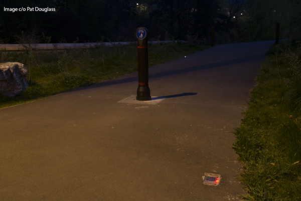 Solar Powered FalcoPathfinder LED Demarcation Lights for River Lossie Cycle Path in Elgin!