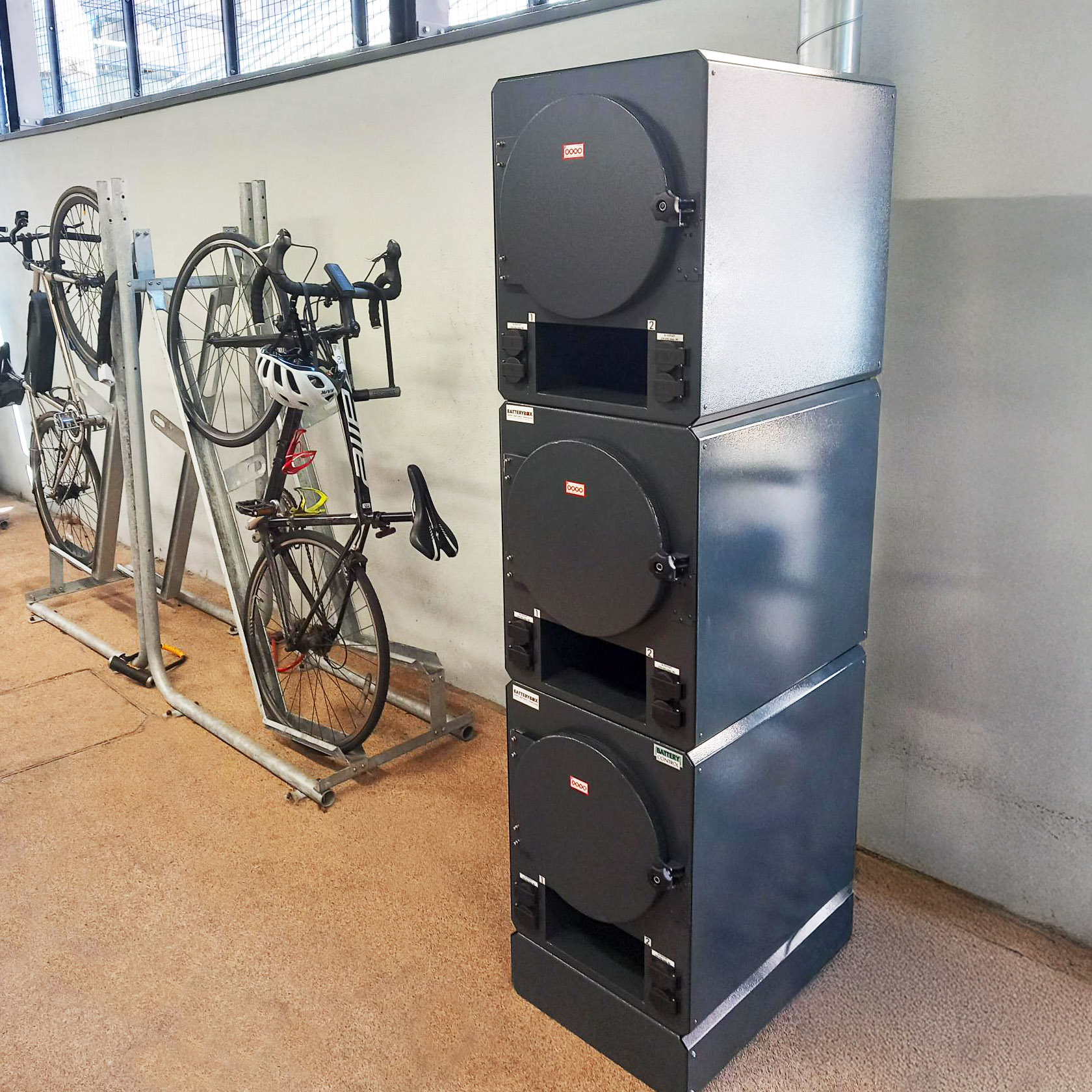 Fire and Explosion Resistant e-Bike Battery Charging Locker