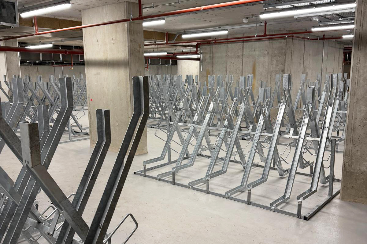 semi vertical cycle rack