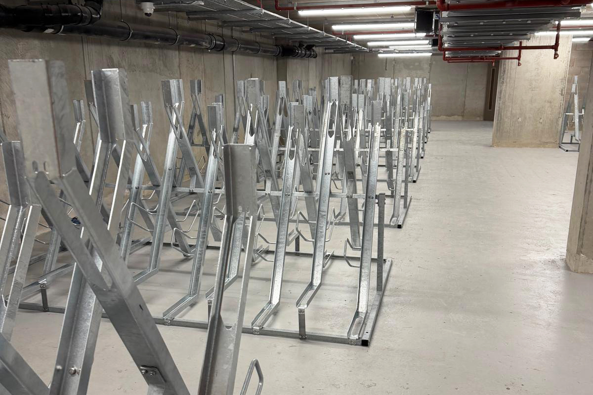 semi vertical cycle rack