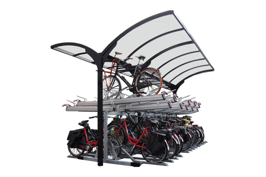 FalcoGamma 2Hi double-sided shelter for Two Tier Cycle Racks