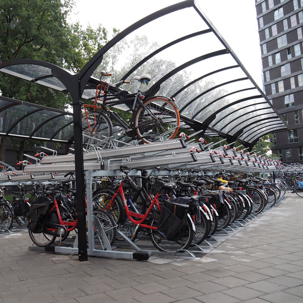 FalcoGamma 2Hi double-sided shelter for Two Tier Cycle Racks