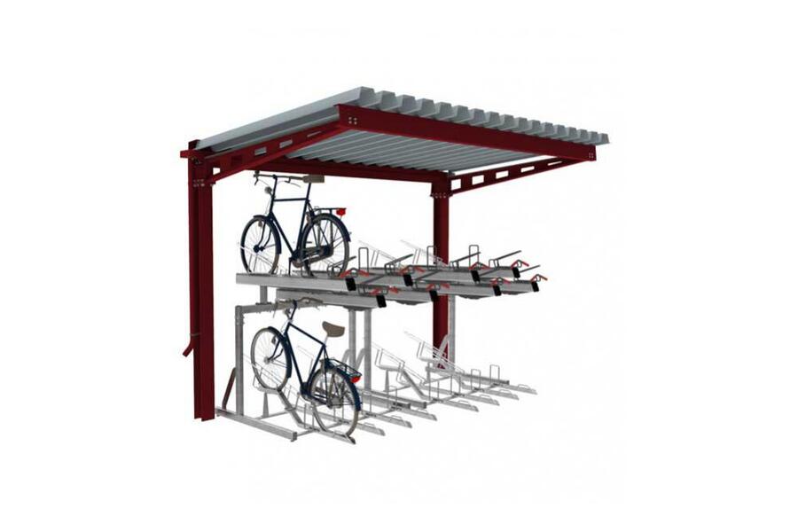 FalcoHoth single-sided shelter for Two Tier Cycle Racks