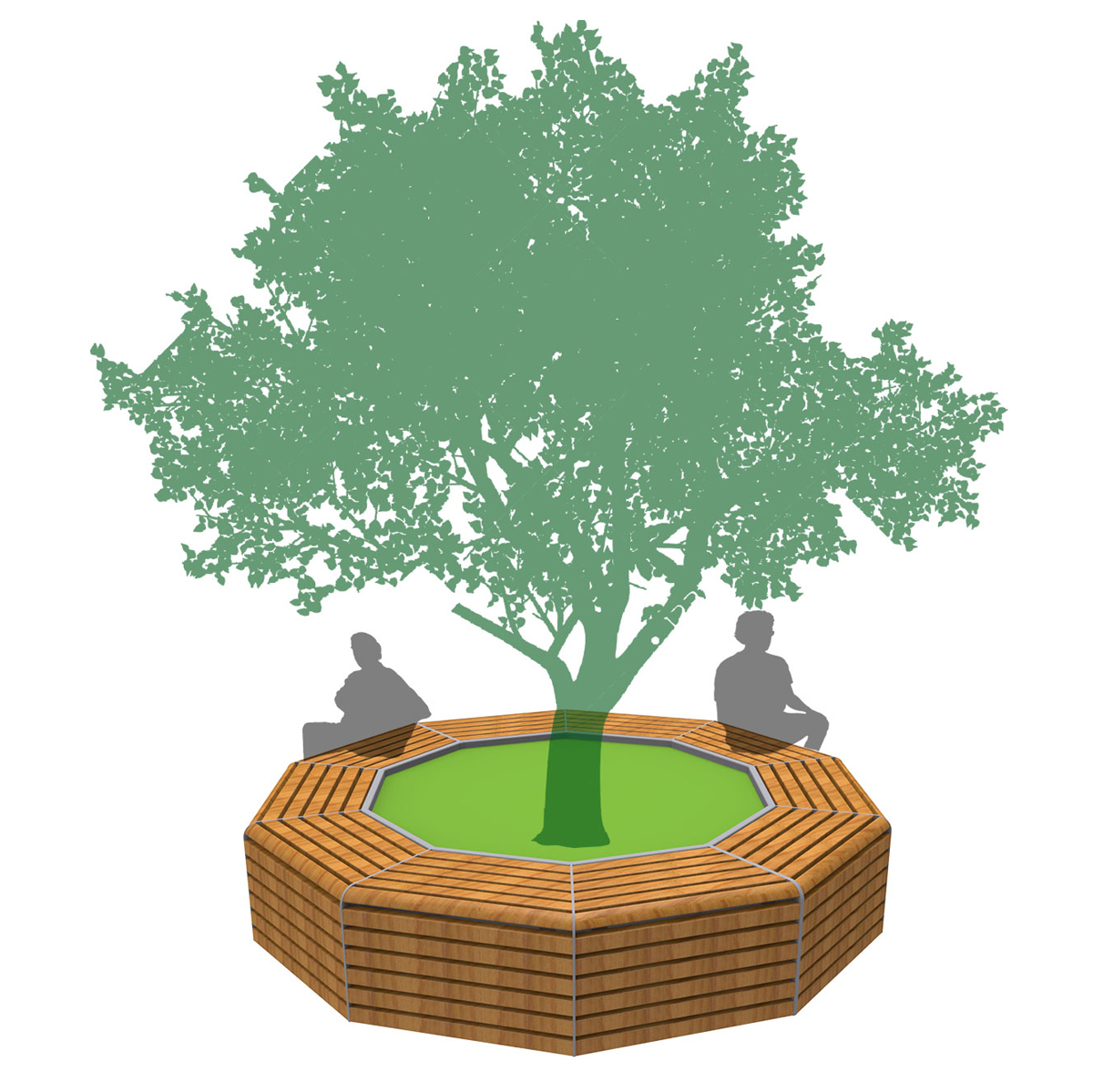 boombank Falcoflora gazonranden plantenbak zitbanken straatmeubilair